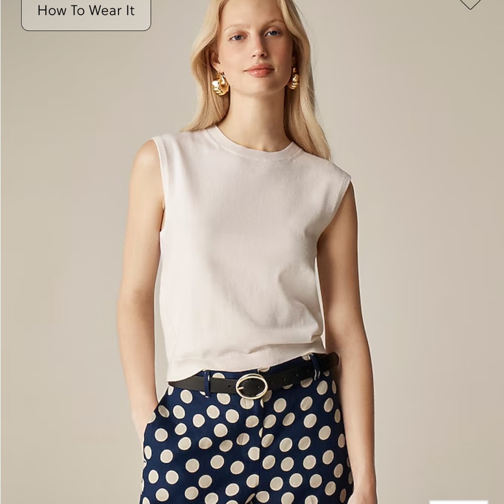 Jcrew Featherweight cashmere-blend cropped sweater shell